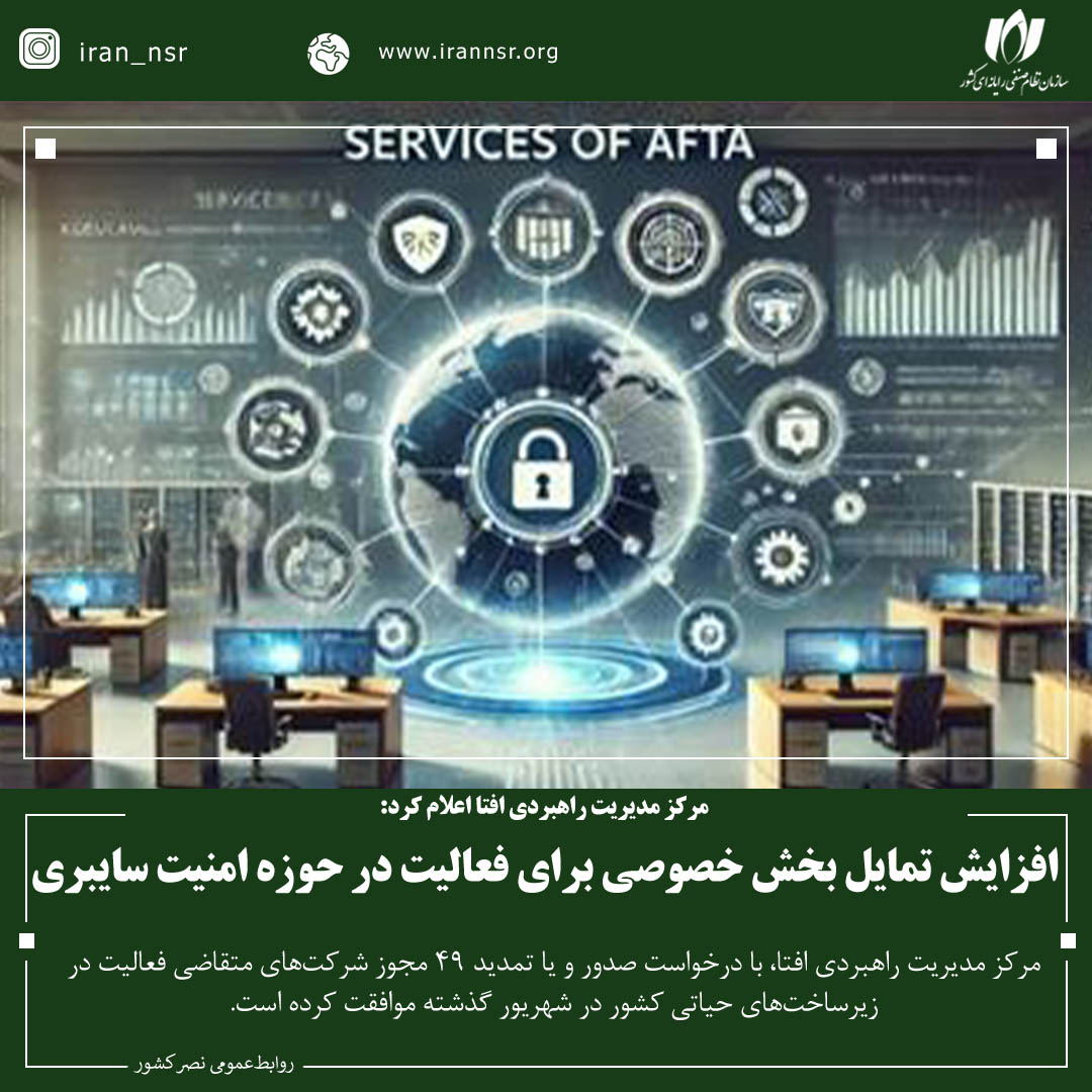 افزایش تمایل بخش خصوصی برای فعالیت در حوزه امنیت سایبری